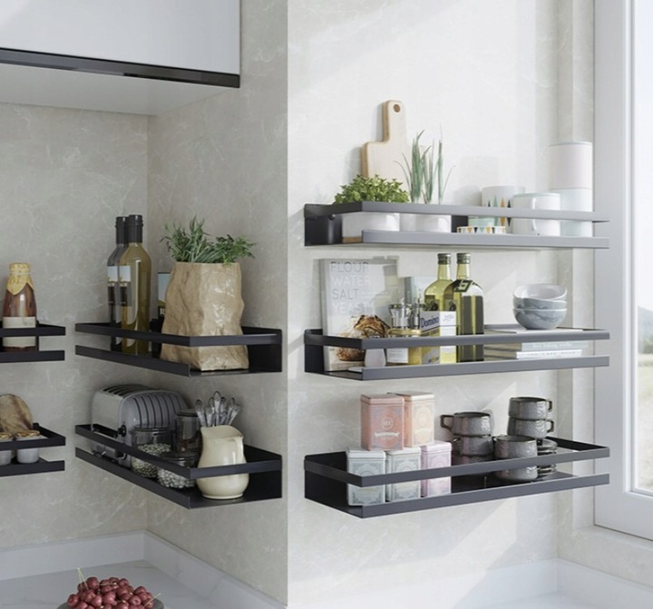 Półka Łazienkowa Wisząca Czarna pod Lustro XL 50cm