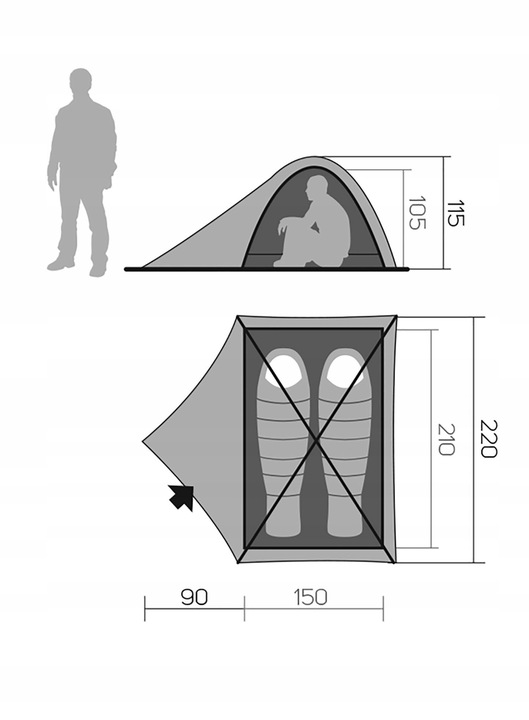 Namiot dwuosobowy Hannah Tycoon 2 - spring green/cloudy gray II