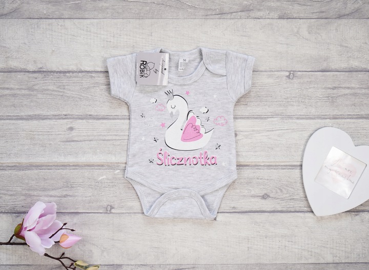 BODY r.98 SZARE wzór 667 ŚLICZNOTKA łabędź