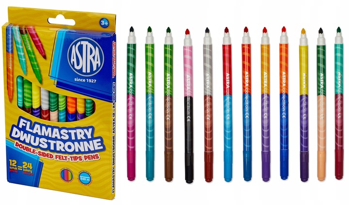 Wyprawka Szkolna Astra XXL 20 elementów Duży zestaw do szkoły Farby 12 kol.