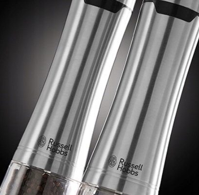 MŁYNEK DO SOLI I PIEPRZU RUSSELL HOBBS W ZESTAWIE 2 SZTUKI Z REGULACJĄ MOC