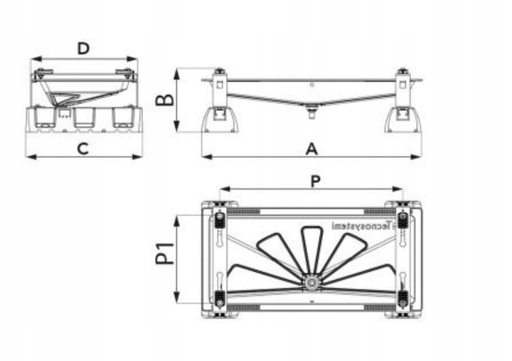 Podstawa stojak pompy ciepła z tacą i kablem Infinity Extreme 1050x400