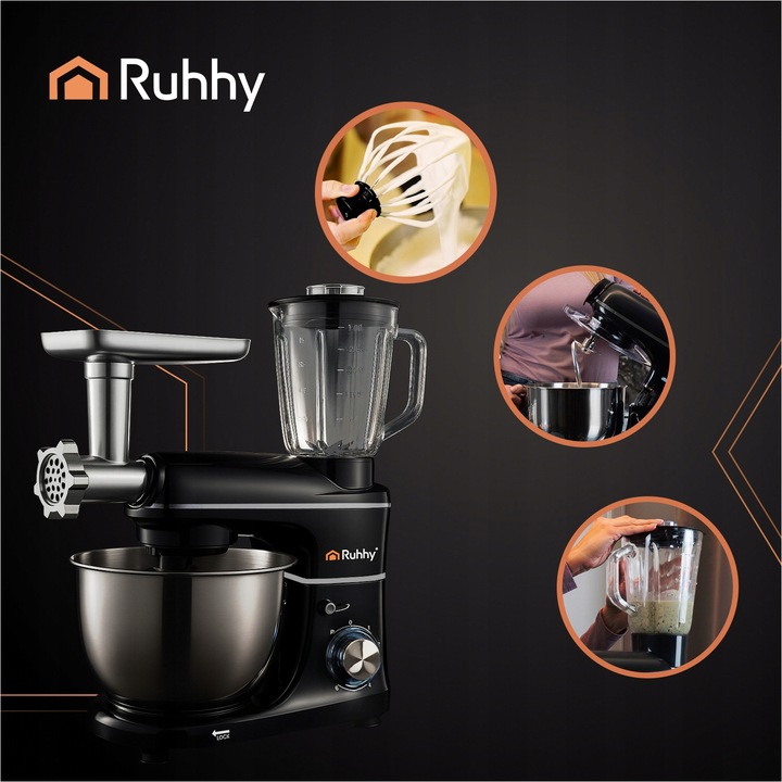 Robot Planetarny Kuchenny RUHHY z Blenderem Maszynka do Mielenia Mięsa 3w1