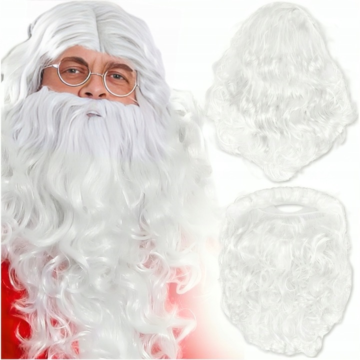 PERUKA I BRODA ZESTAWU ŚWIĘTEGO MIKOŁAJA STRÓJ ŚWIĘTY MIKOŁAJ BOŻ