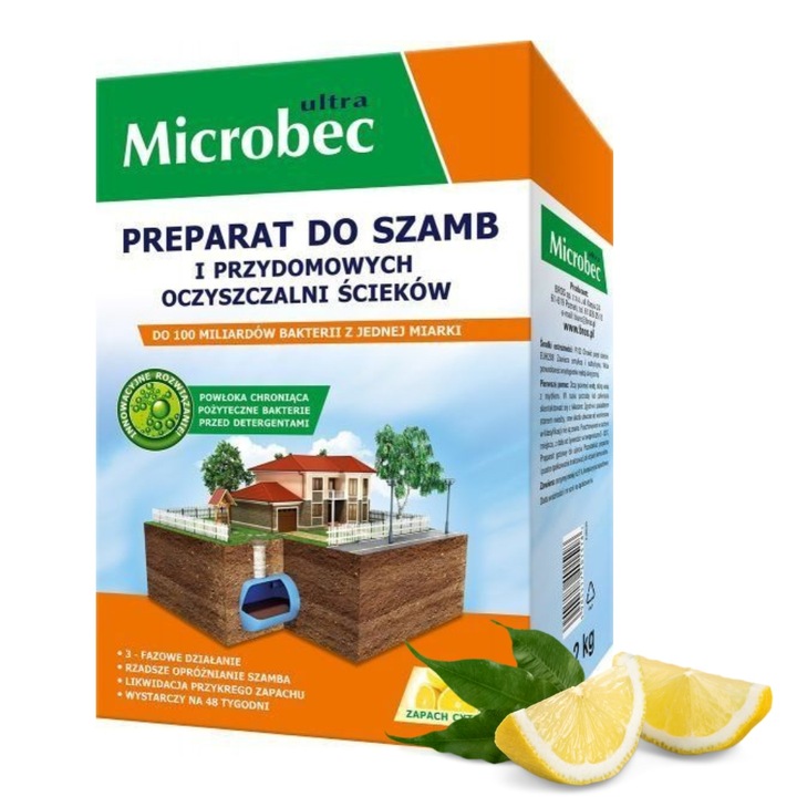 MICROBEC Ultra BAKTERIE ŚRODEK DO SZAMBA 1.2kg x 2