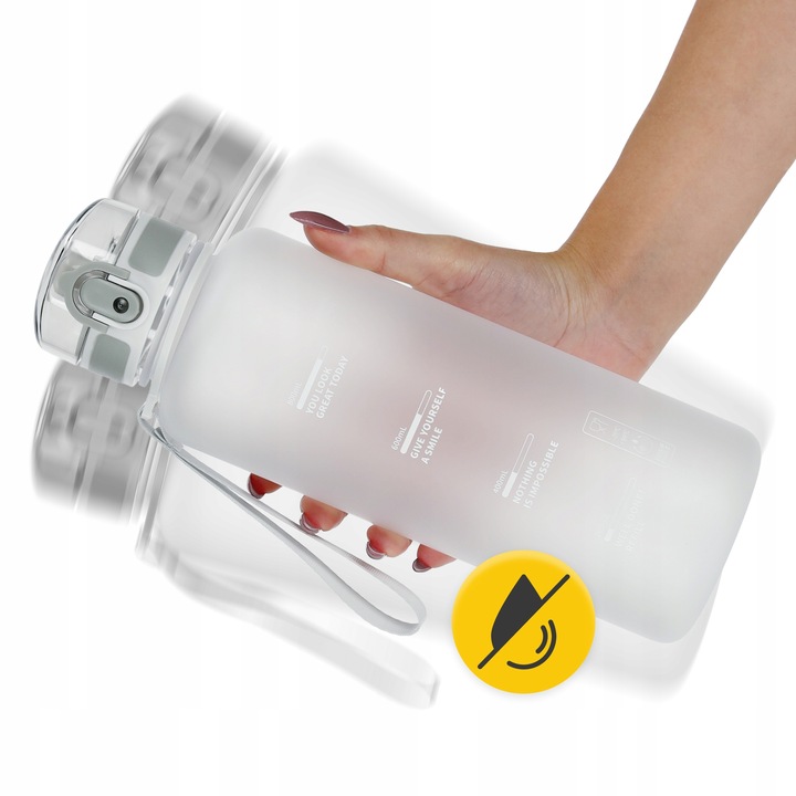 BUTELKA NA WODĘ BIDON SPORTOWY MOTYWACYJNY Z MIARKĄ USTNIKIEM TRITAN 1L