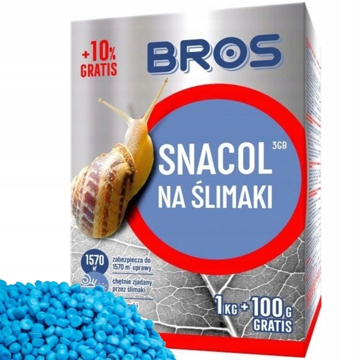 Środek Trutka Granulat Bros na Ślimaki Snacol 03GB 1kg+100g Gratis