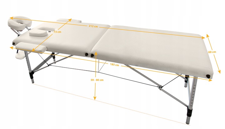 Stół Łóżko Masażu Składany Aluminiowy Przenośny 2-Segmentowy Leżanka