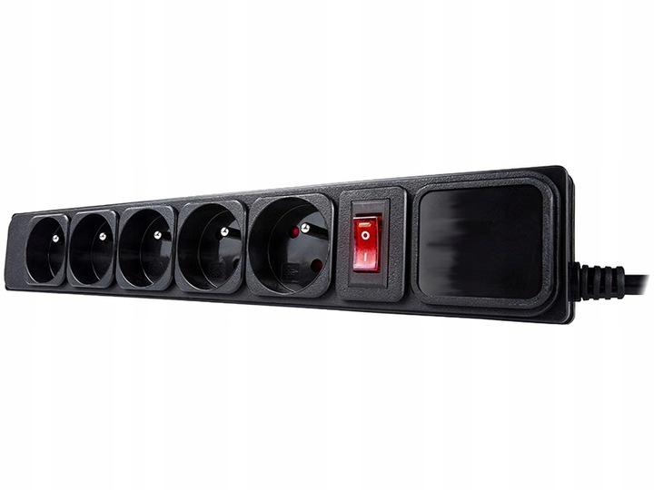 PRZEDŁUŻACZ SIECIOWY LISTWA ZASILAJĄCA ANTYPRZEPIĘCIOWA 5GNIAZD 3M WŁĄCZNIK