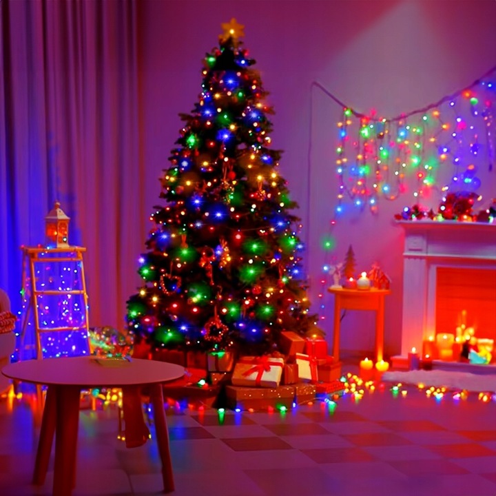 LAMPKI CHOINKOWE 100 LED WIFI SMART TUYA 10M MULTI KOLOR PILOT APLIKACJA