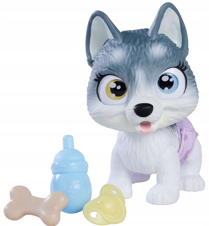 PAMPER PETZ PIESEK HUSKY PIJE SIKA PIELUSZKOWY GANG 20 CM + BUTELKA SMOCZEK