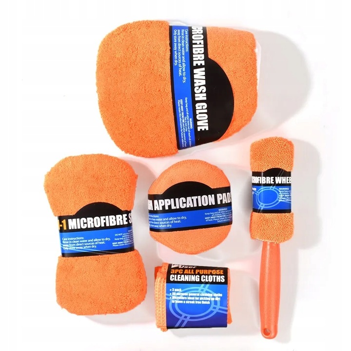 ZESTAW DO MYCIA SAMOCHODU CZYSZCZENIA AUTA DETAILING GABKA RĘKAWICA FELG