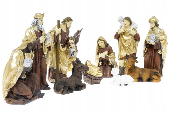 Elegancki Zestaw Figur do Szopki Bożonarodzeniowej Idealny Prezent 11el.10c