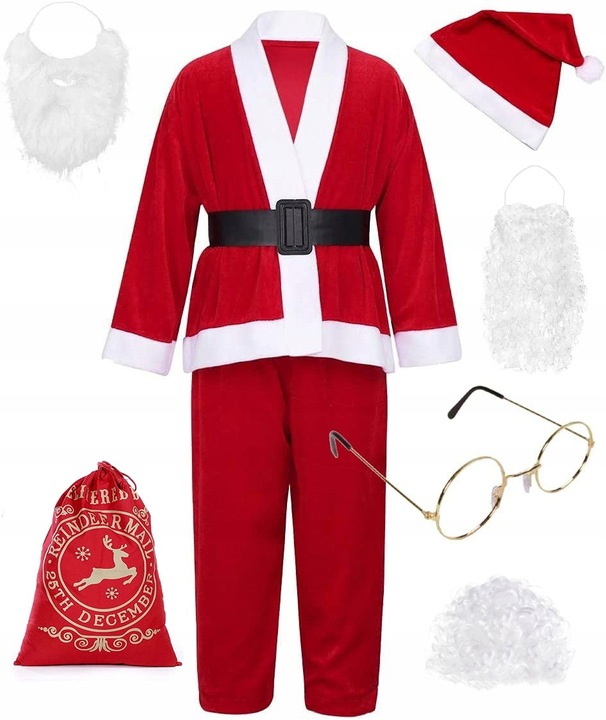 9W1 ZESTAW KOSTIUM ŚWIĘTEGO MIKLOŁAJA STRÓJ PRZEBRANIE PROFESJONALNY ŚWIĘTA