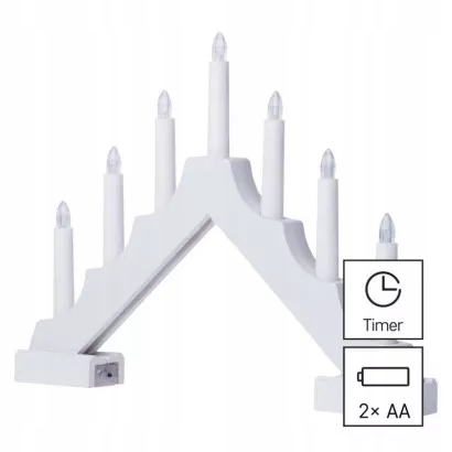 Świecznik adwentowy Drewniany upominek na święta 7 świec LED z timerem EMOS