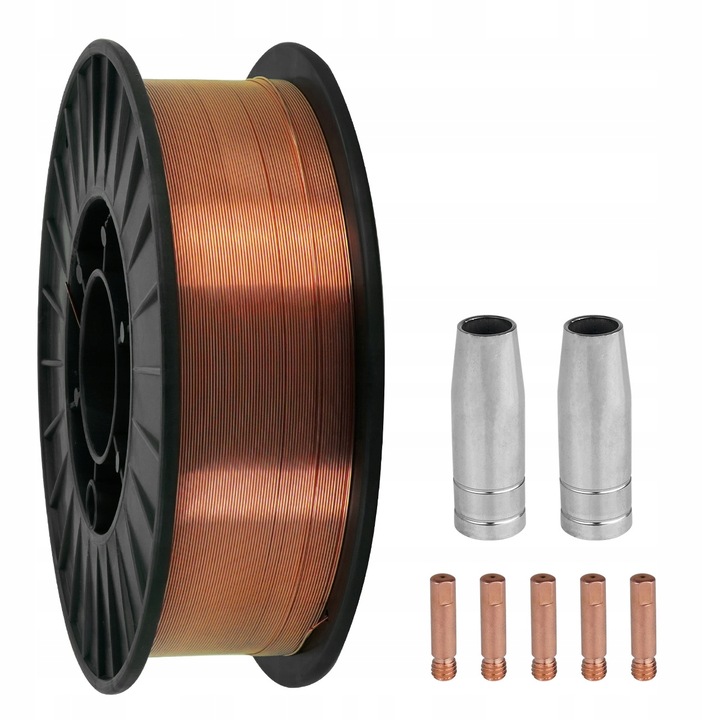 Drut spawalniczy stalowy MIG 0,8 SG2 zestaw części
