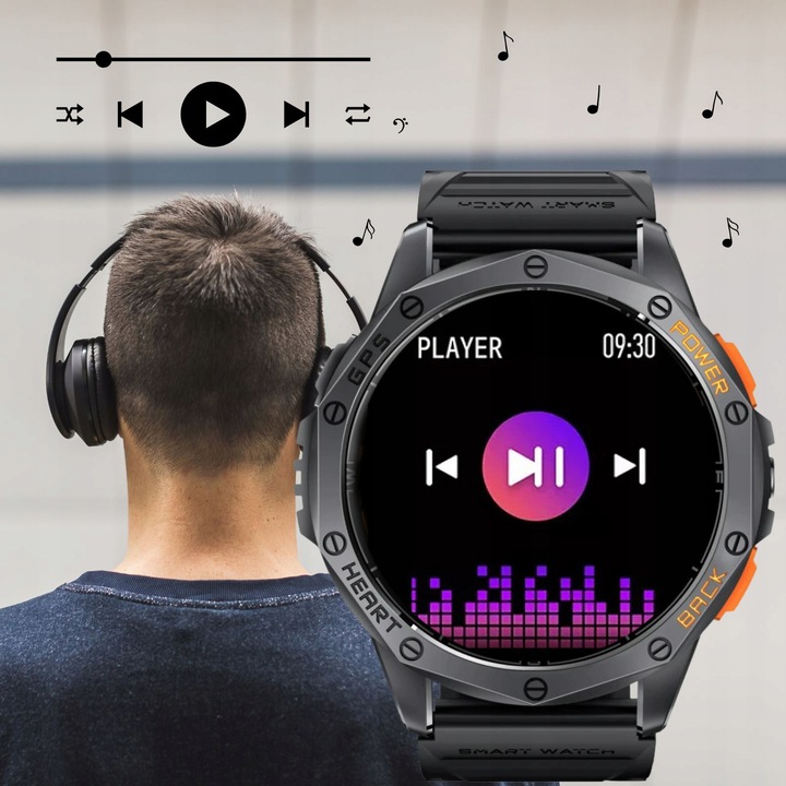 SMARTWATCH MĘSKI GPS MENU POLSKIE WODOODPORNY SPORT ROZMOWY SMART WATCH PL