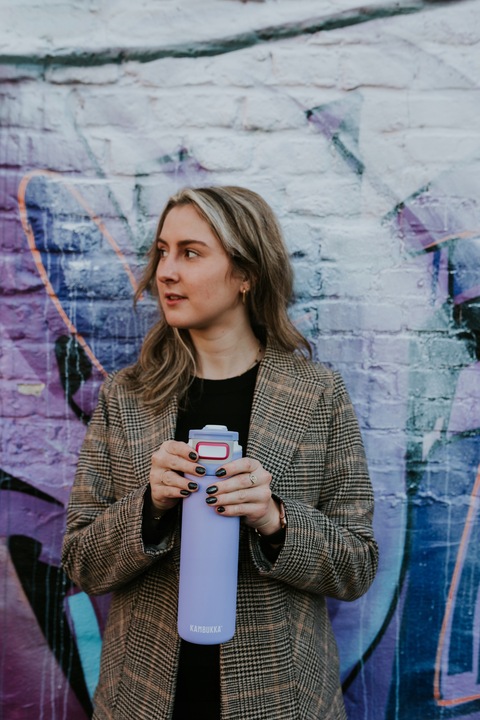 Butelka termiczna termos na kawe Kambukka 600ml Digital Lavender, szczelna