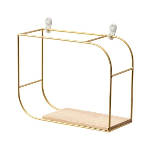 Półka ścienna, stojak, złoty, drewno