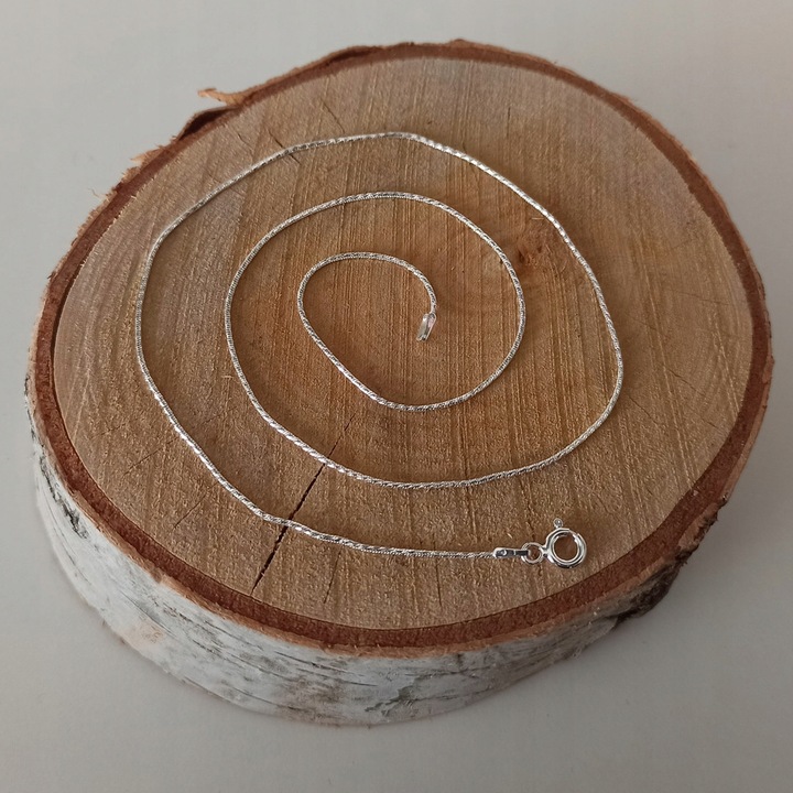 Łańcuszek srebrny DAMSKI ŻMIJKA linka diamentowana 45cm 0.9mm 925