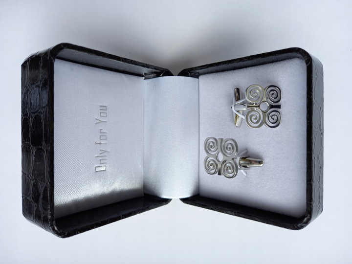 Srebrne spinki do mankietów Model Miniaturka Samochód Porsche 911 + Etui