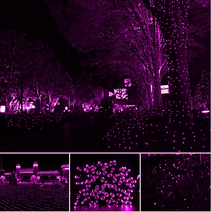 Lampki Choinkowe LED 500 Różowe 38 m IP44 Zewnętrzne Wewnętrzne 8 Trybów