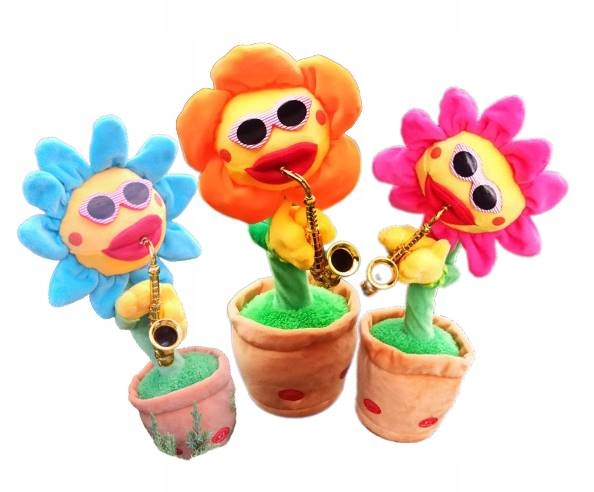 ŚPIEWAJĄCY TAŃCZĄCY KWIATEK z saksofonem SŁONECZNIK JAK KAKTUS