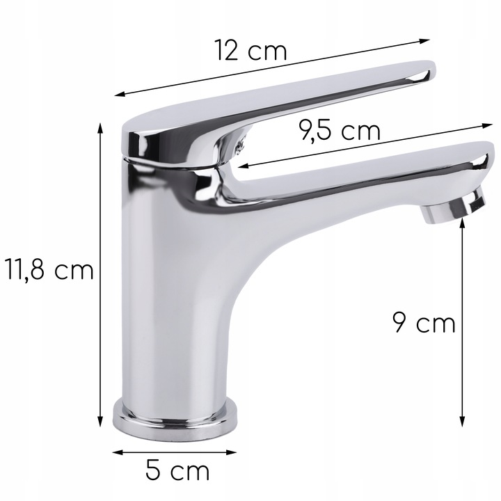 Bateria umywalkowa stojąca chrom kran łazienkowy srebrny YOKA HOME