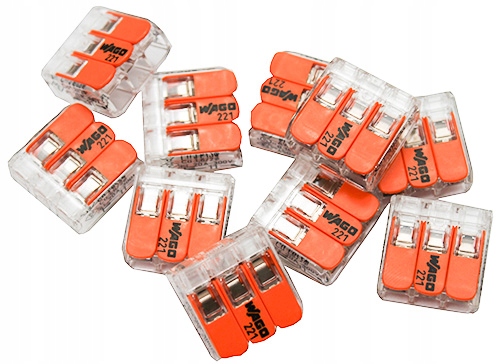 WAGO SZYBKOZŁĄCZKA DRUT/LINKA 3x4mm 221-413 100 szt