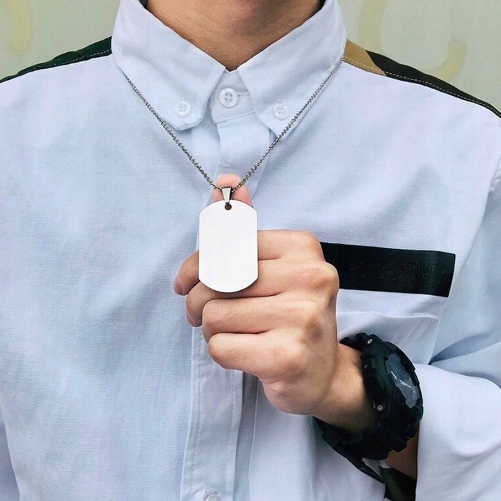 Naszyjnik Zawieszka stal z grawerem dla SYNA