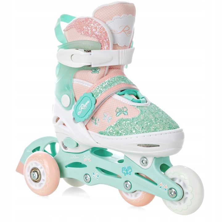 Rolki Łyżwy Wrotki 4w1 Regulowane RAVEN Mireia 27-30 Kółka LED