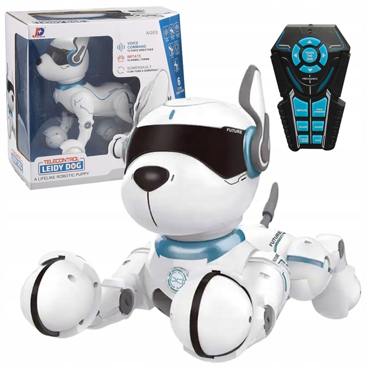 Robot Piesek Interaktywny Zabawka Edukacyjna R/C dla dzieci 12 komend 3l +