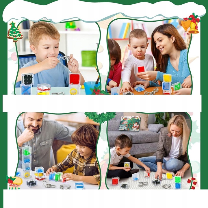 KALENDARZ ADWENTOWY 24 GRY LOGICZNE 3D ŁAMIGŁÓWKI MINI GRY ZABAKI KRATYWNE