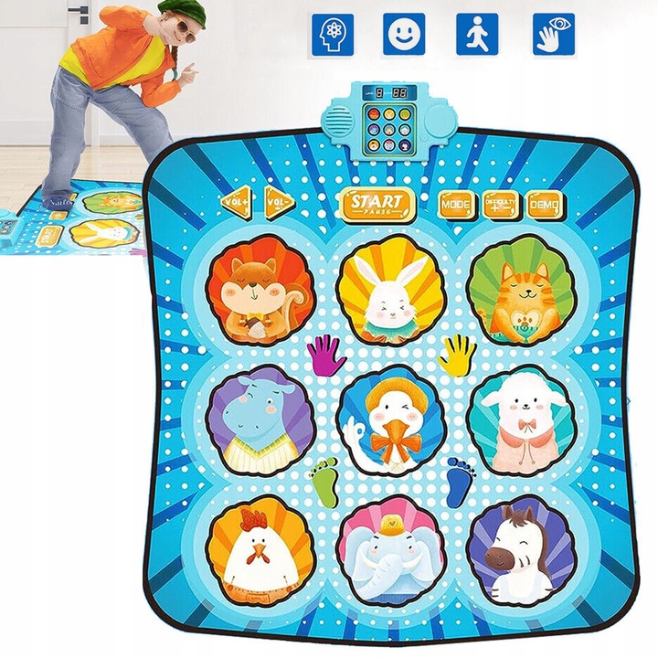 MATA MUZYCZNA TAŃCZENIA GRA INTERAKTYWNA TANECZNA DZIECI Z LED 4 TRYBY