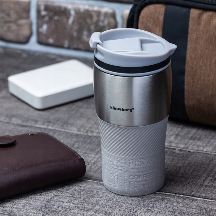 Kubek termiczny 320ml KLAUSBERG szary KB-7626