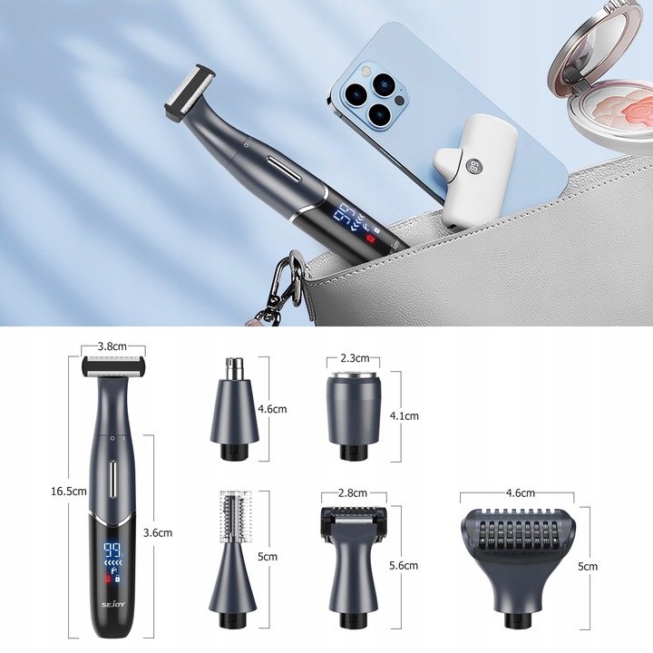 DEPILATOR DO CIAŁA NÓG TWARZY TRYMER DO NOSA BRWI BIKINI GOLARKA DAMSKA