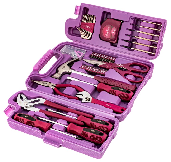 ZESTAW RÓŻOWYCH NARZĘDZI DLA SAMODZIELNYCH KOBIET 135 ELEMENTÓW NA PREZENT