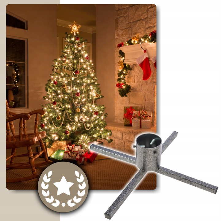 Stojak Choinkowy pod na Choinkę Drzewko Podstawka Metalowy Stabilny Trwały