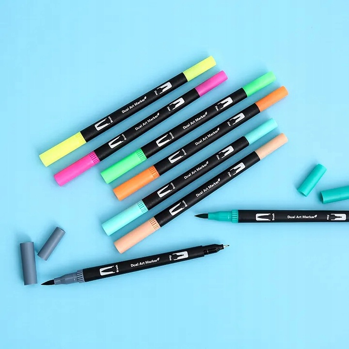 100 KOLORÓW DŁUGOPISY PISAKÓW DUAL BRUSH AKWARELI