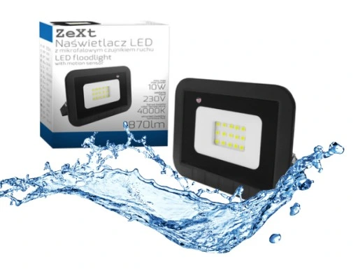 Naświetlacz LED 10W czujnik ruchu MV halogen IP65