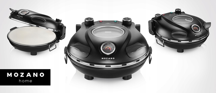 PIEC DO PIZZY KAMIENNY 420°C MOZANO 2 ŁOPATKI 1200W FORMA NOŻYK + PRZEPISY