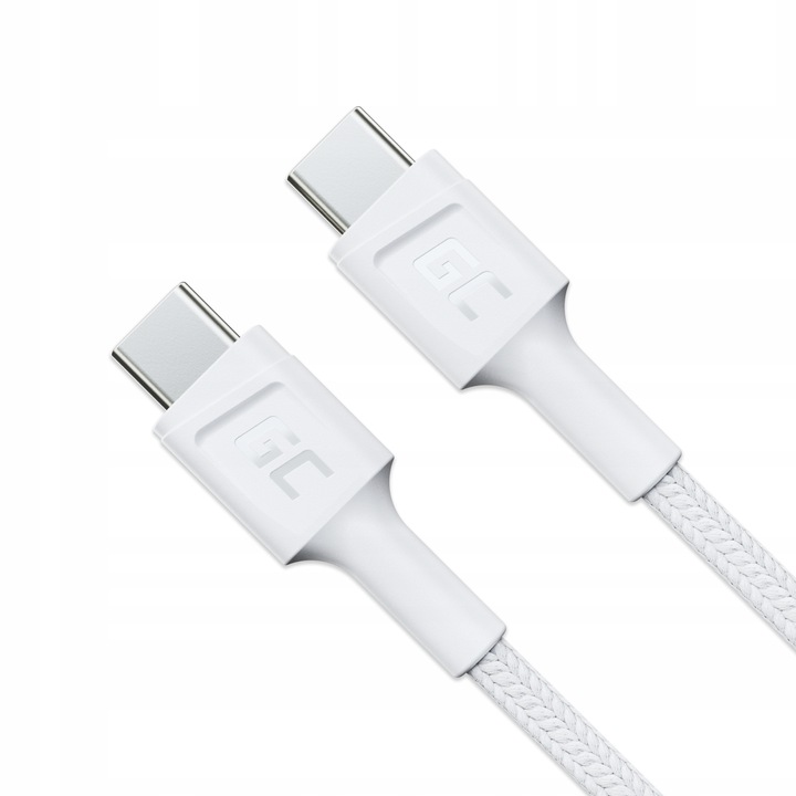 Biała Ładowarka GaN 65W + Kabel USB-C USB-C Typ C 60W 120cm Power Delivery
