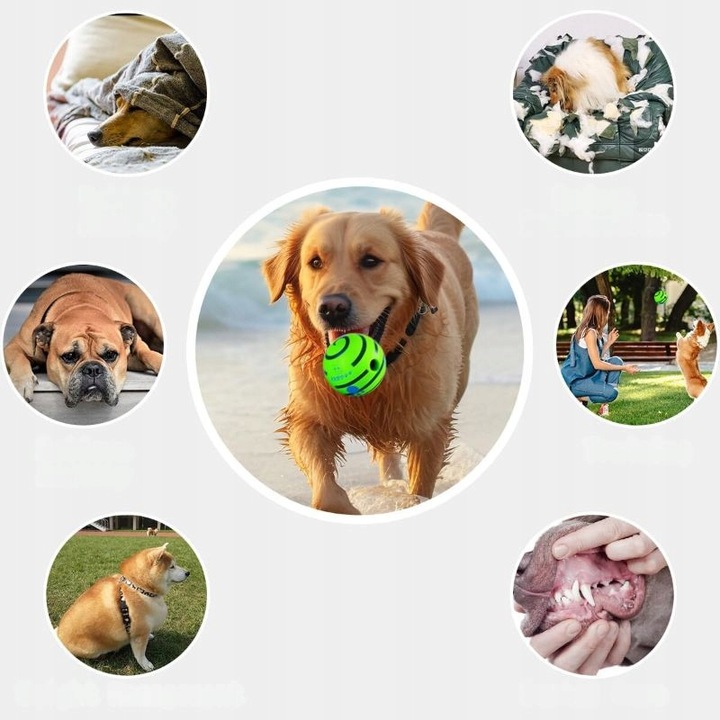 Interaktywna Zabawka dla Psa Piłka z Dźwiękiem Wytrzymała Dużych Ras Psów