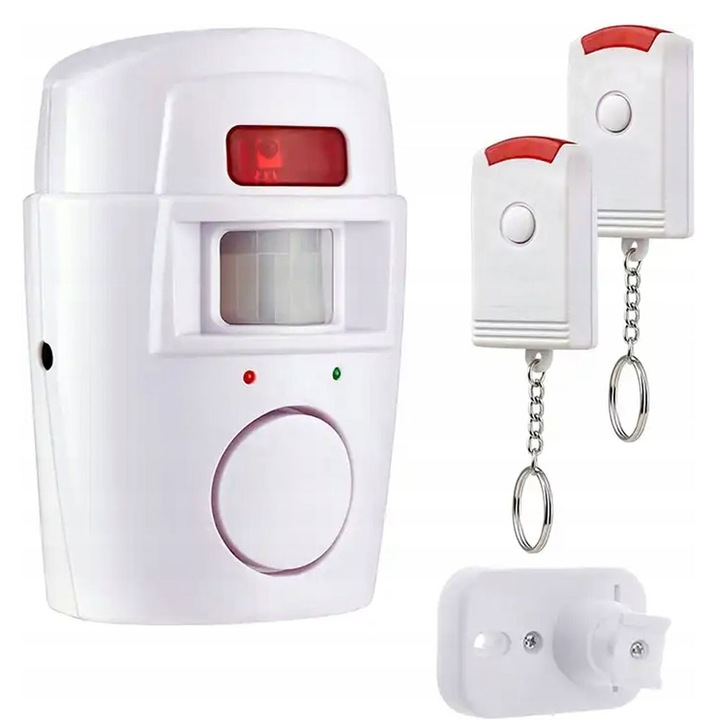 2x ALARM BEZPRZEWODOWY CZUJNIK RUCHU SYRENA NA BATERIE DO DOMU GARAŻU