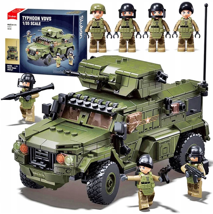 POJAZD WOJSKOWY 4386 TAJFUN klocki konstrukcyjne tir wojsko płytka figurki