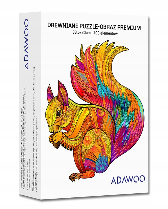 Puzzle Drewniane Premium 3D Układanka dla dorosłych Wiewiórka XL Zwierzęta