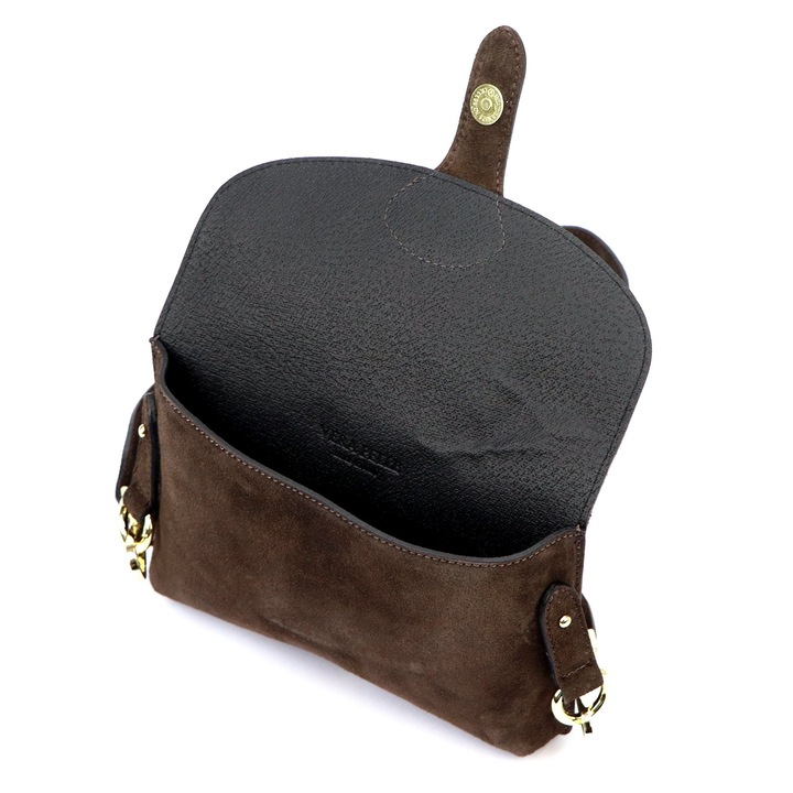 Torebka skórzana zamszowa INSTAGRAMKA HIT LUKA ciemny brąz