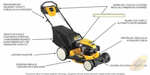 Kosiarka spalinowa z napędem Cub Cadet LM3 DR53S 4w1 MYSPEED z koszem MOCNA