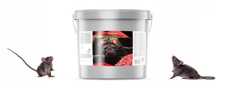 STRONG MOCNA TRUTKA NA MYSZY I SZCZURY KOSTKA WOSKOWA BROMADIOLON 3KG