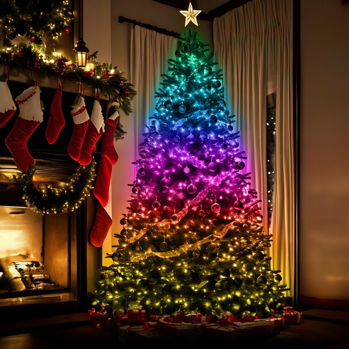 LAMPKI CHOINKOWE 100 LED WIFI SMART TUYA 10M MULTI KOLOR PILOT APLIKACJA